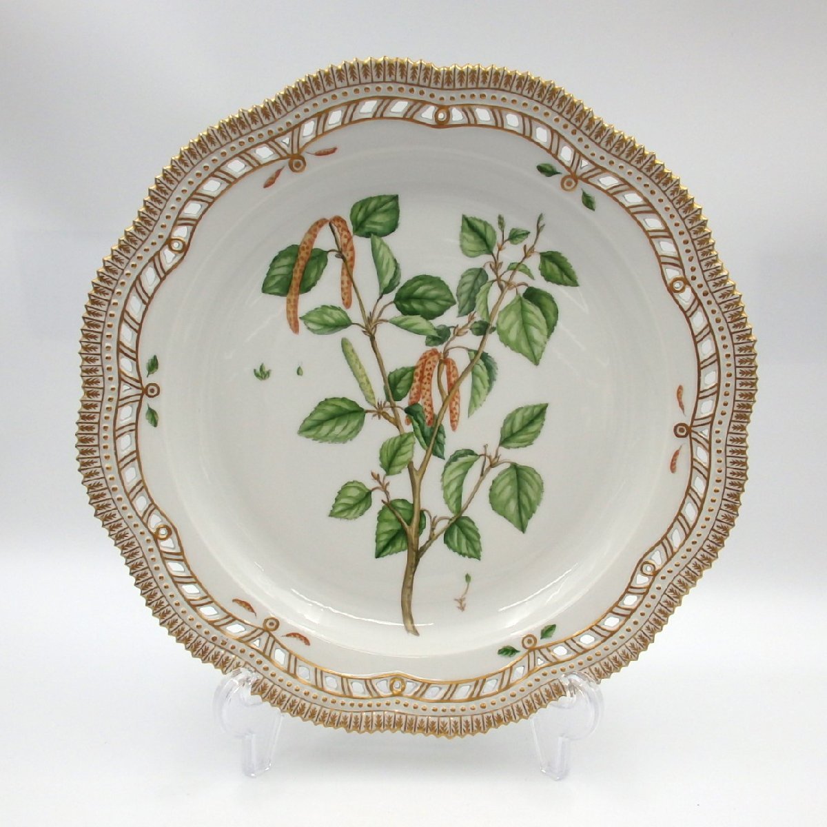 1円～ ロイヤルコペンハーゲン フローラダニカ Betula alba L 33.5cm オープンワーク プレート ※同梱不可 y191-2271311【Y商品】
