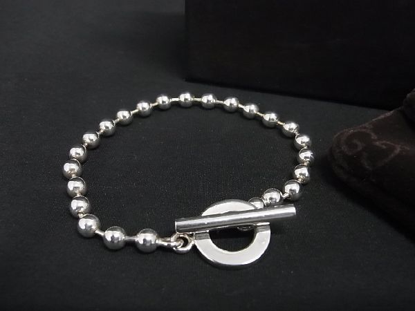 1円 □美品□ GUCCI グッチ SV925 ボールチェーン ブレスレット