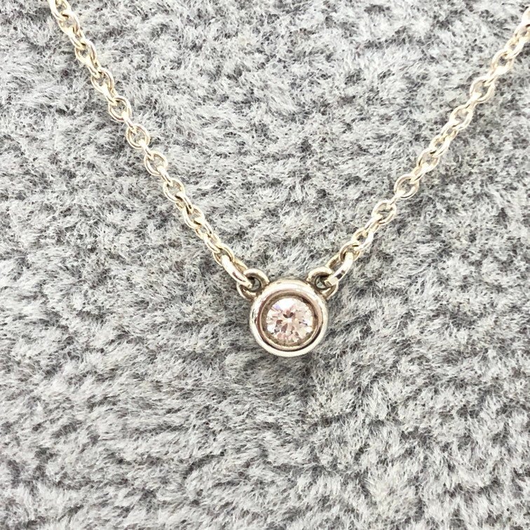 h894 美品 ティファニー バイザヤード ダイヤ ネックレス シルバー 925