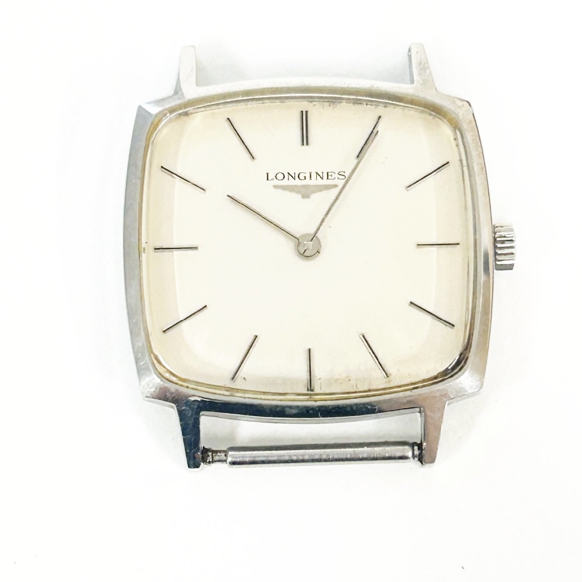 ロンジン スクエア LONGINES 手巻き シルバー文字盤 SS 稼働 文字盤