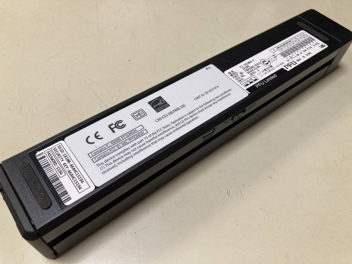 富士通 ScanSnap iX100 スキャナー モバイルスキャナ FI-IX100A-P 美品