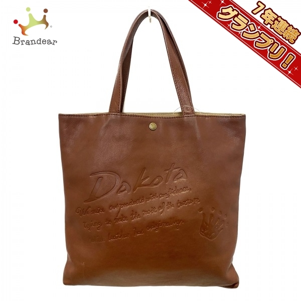 ダコタ Dakota トートバッグ - レザー ブラウン 型押し加工 バッグ