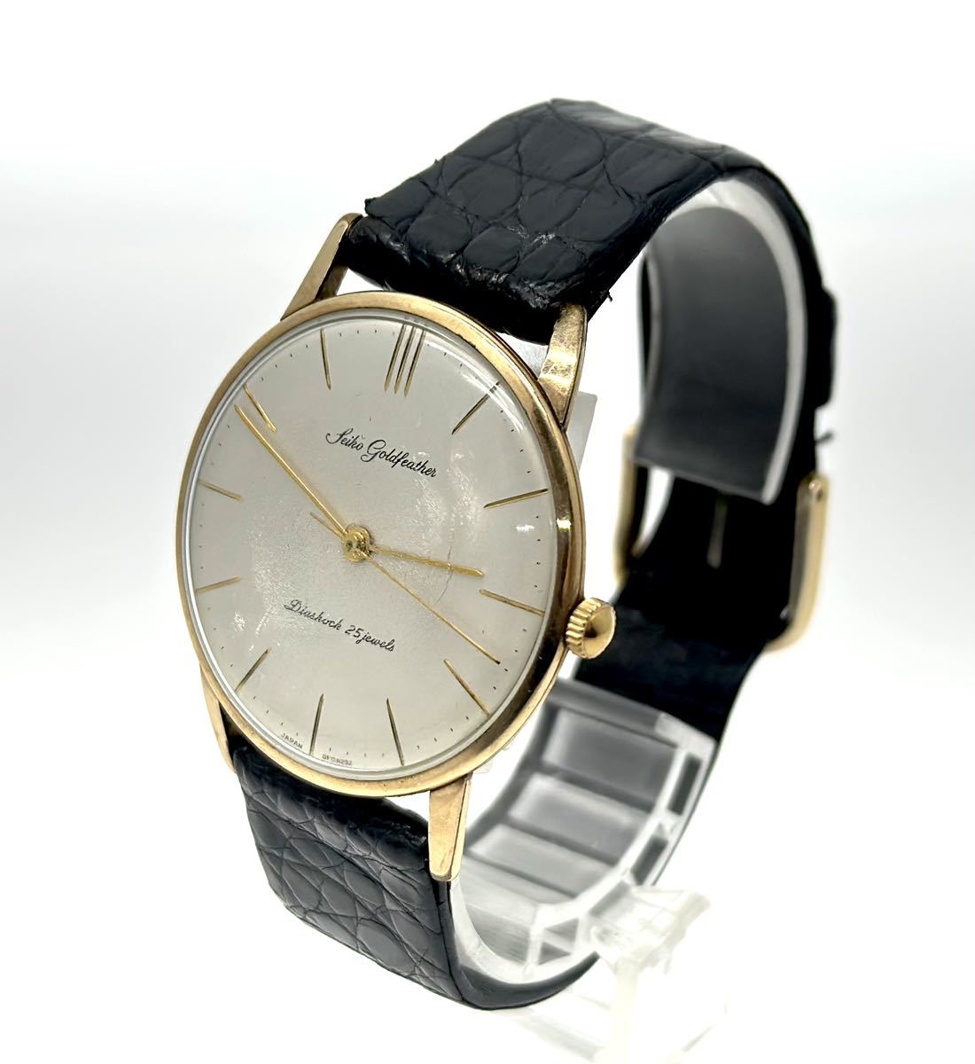動作品 23-744■SEIKO セイコー Goldfeather ゴールドフェザー 25石 15008 手巻き 14K メンズ腕時計 腕時計 時計■兵庫県姫路市から