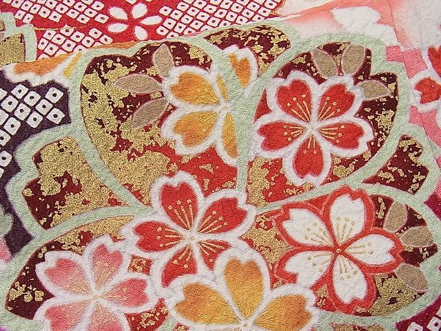 平和屋1□豪華振袖・長襦袢セット 駒刺繍 舞花文 暈し染め 金銀