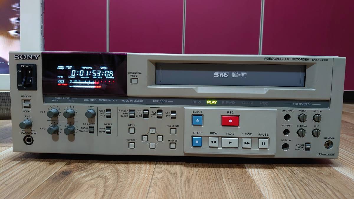 〇SONY SVO-5800【ソニー/ビデオカセットレコーダー/S-VHS/再生確認