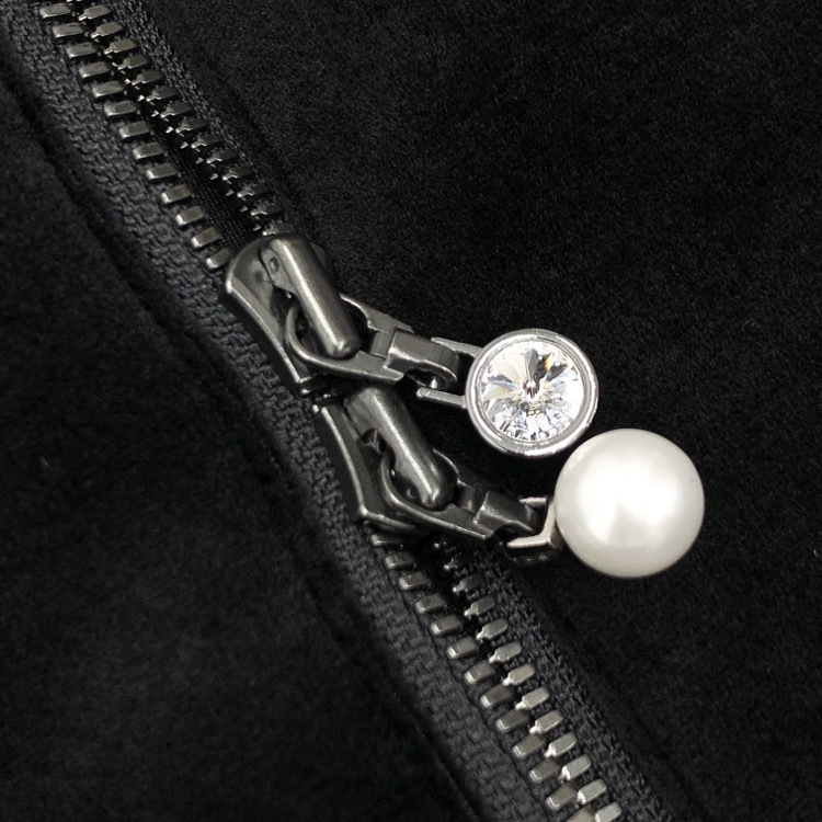 未使用品 Rene basic ルネ ベロア コート ノーカラー ブラック 34