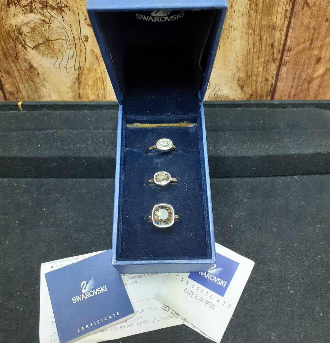 良品 美品 SWAROVSKI スワロフスキー リング 指輪 55 ジュエリー アクセサリー 3点 シルバー