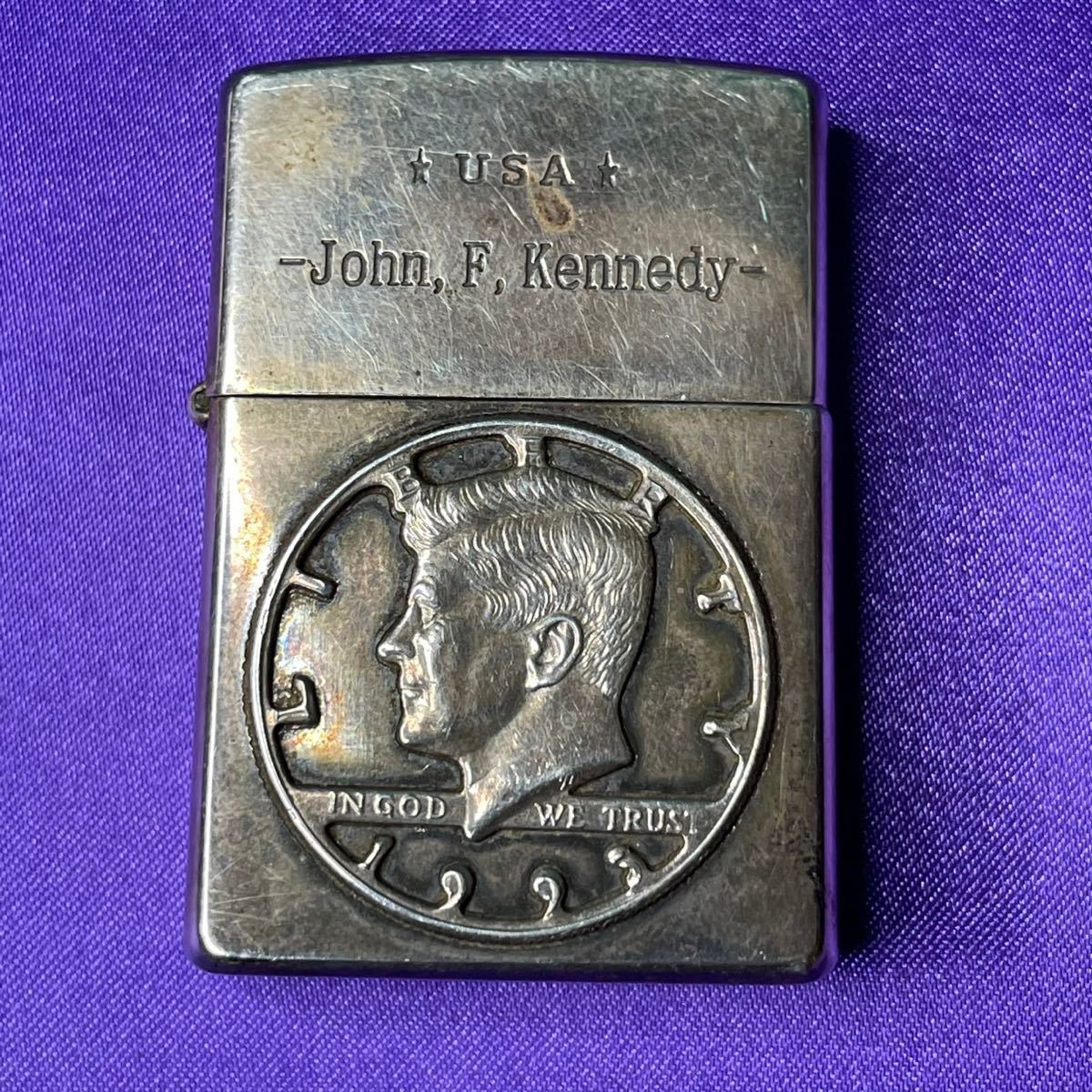 Zippo 建国200周年記念 ハーフダラーコイン貼り J.F. Zippo ジョン F ケネディ大統領 ハーフ