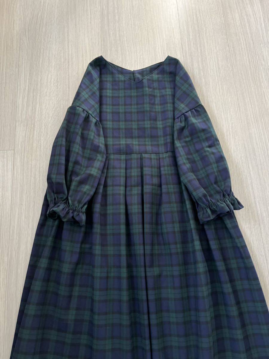 ハンドメイドワンピース　ブラックウォッチ　大人可愛い