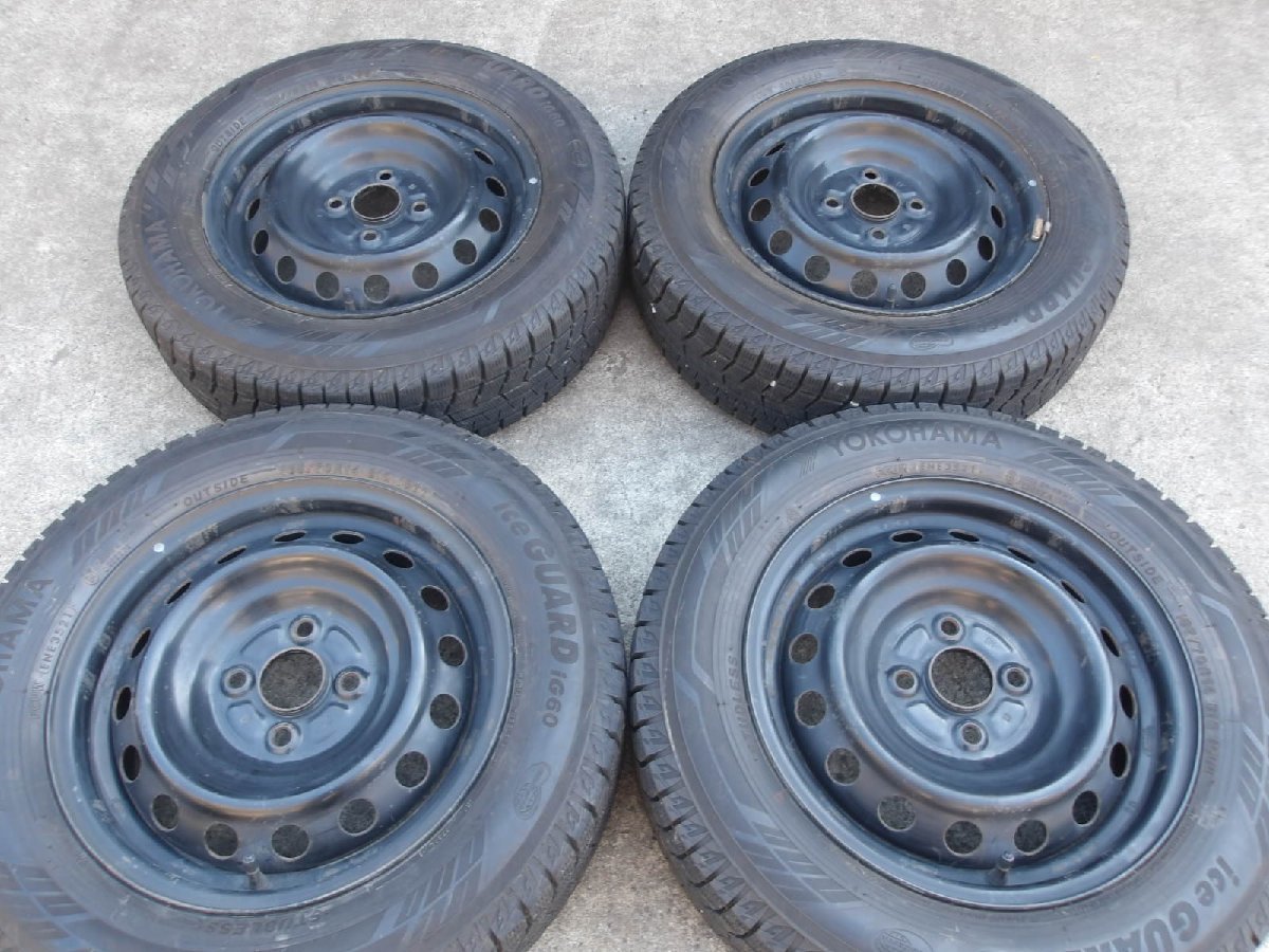 K996 送料無料 165/70R14 冬4本セット スタッドレス 165/70-14 165-70-14 ヨコハマ アイスガード iG60 14インチ鉄ホイール