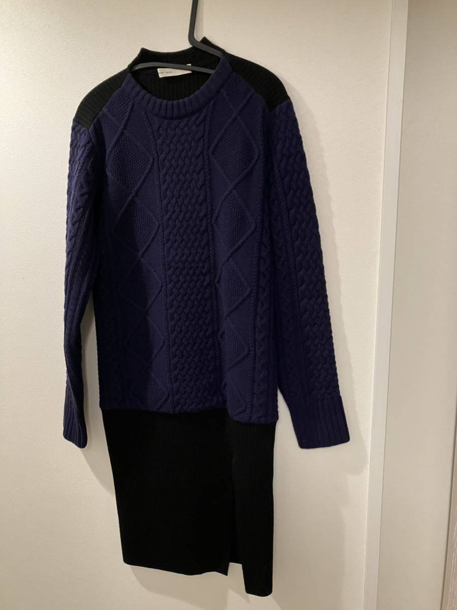 sacai サカイ　ニット ニットワンピース バイカラー　美品