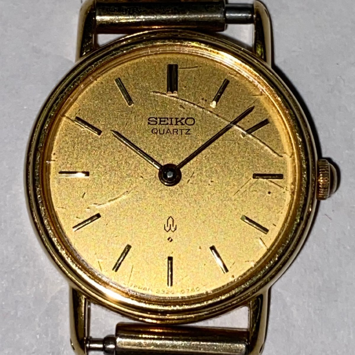 稼働品 SEIKO セイコー17石 レディース 手巻き 腕時計 ゴールド文字盤 