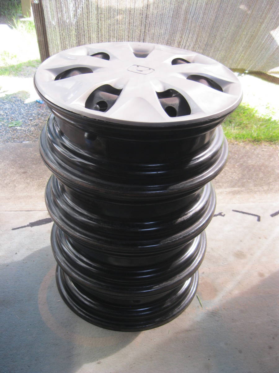 【全国一律送料無料】スチールホイール＆キャップ 13インチx4J 4H 100 ホンダライフ JC1純正 