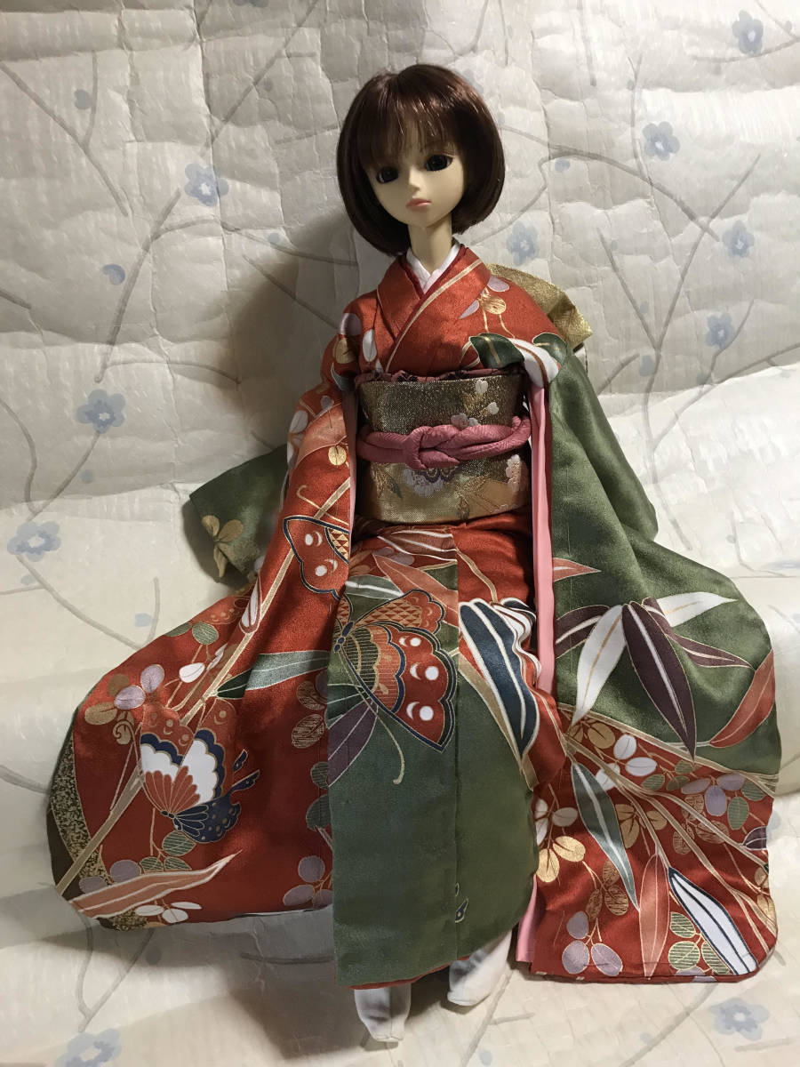 人形着物☆SD女の子用 正絹/振袖セット☆露草/蝶 | BASE 着物 日本