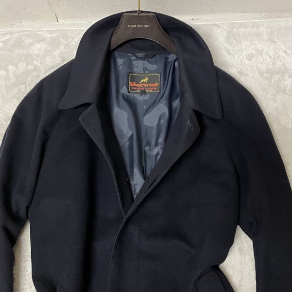 希少 カシミヤ100%◎Moorbrook ムーアブルック ステンカラーコート 最高峰！！英国 Moorbrook ムーアブルック社製 ピュアカシミヤ100