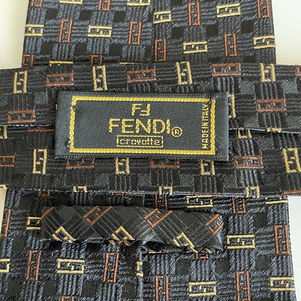 FENDI ネクタイ ズッカ柄 フェンディ ブラウン - シルク イタリア製 