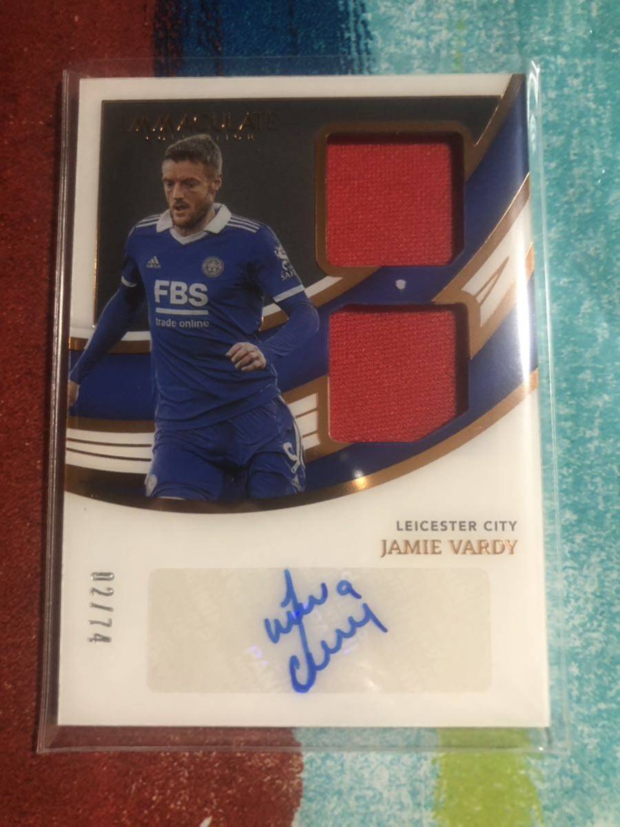 02/74 ジェイミーヴァーディー PANINI IMMACULATE COLLECTION SOCCER DUAL SWATCH AUTOGRAPHS LEICESTER CITY JAMIE VARDY レスターシティ Panini Immaculate Collection
