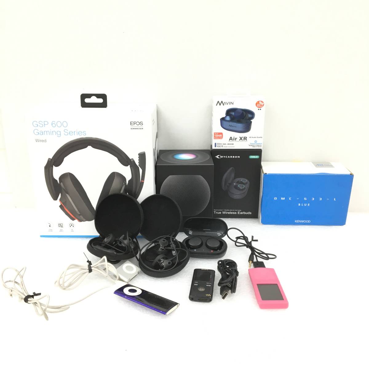 MAVIN Air XR イヤフォン/MYCARBON イヤフォン/ウォークマン/MDプレイヤー/GSP 600 ヘッドフォン まとめ色々11個セット ジャンク品