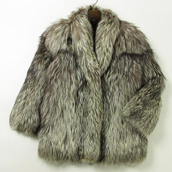 染めブルーフォックス ショートコート着丈58cm ふわふわ Y2K リアル