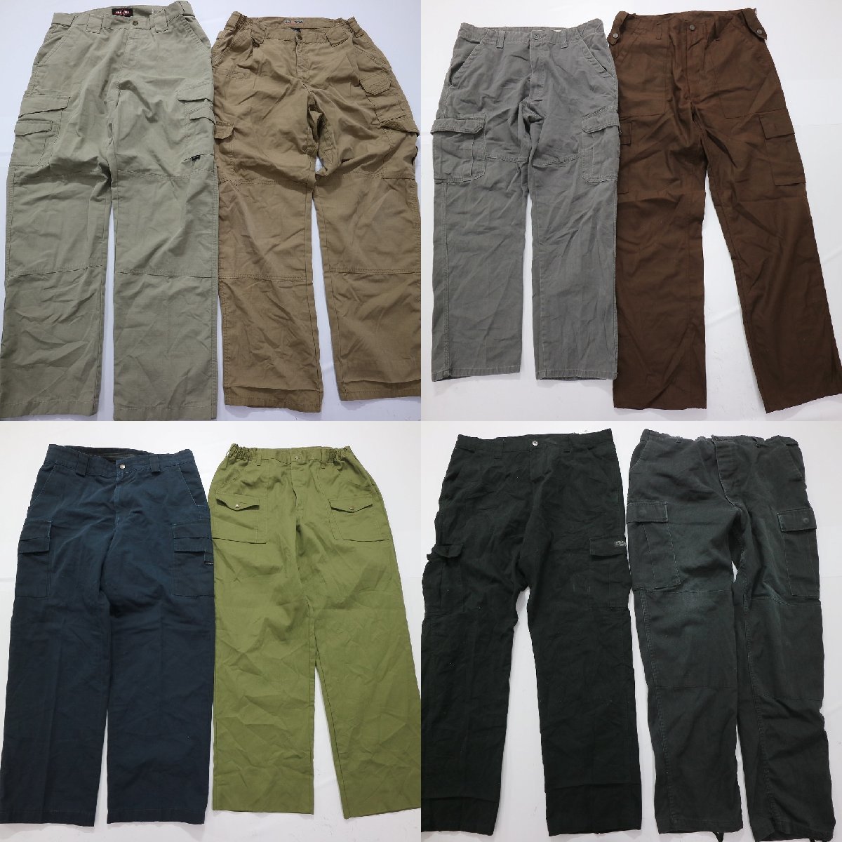 ◎カーゴパンツMIX set サイドポケット ダブルニー 他 (メンズ36) 8枚セット まとめ売り 古着卸 1円スタート ＣＰ-24 MQ4164
