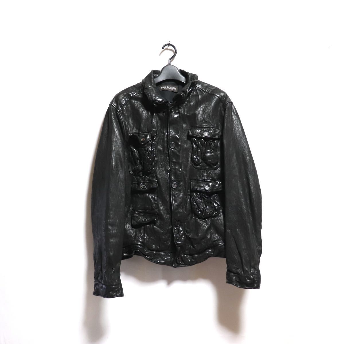 トレンド【neil barrett】マルチポケット/レザージャケット ライダース