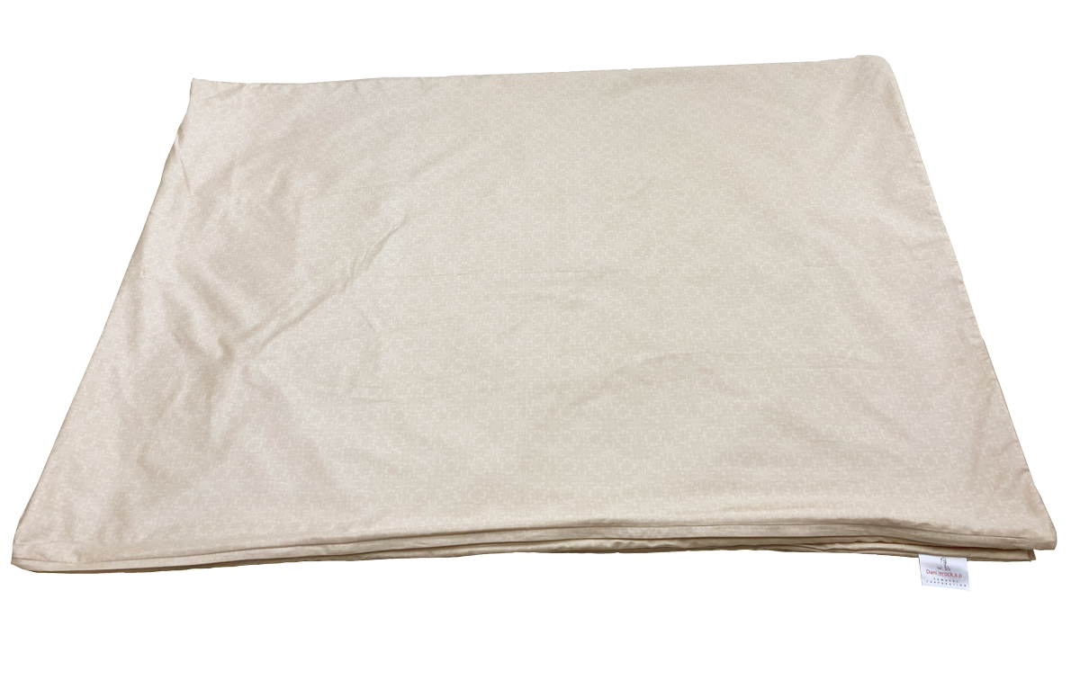 訳有格安　高密度生地　綿100％　防ダニ剤不使用　ダニゼロックSP　オーナメントベージュ　掛けカバー　シングル【3209】