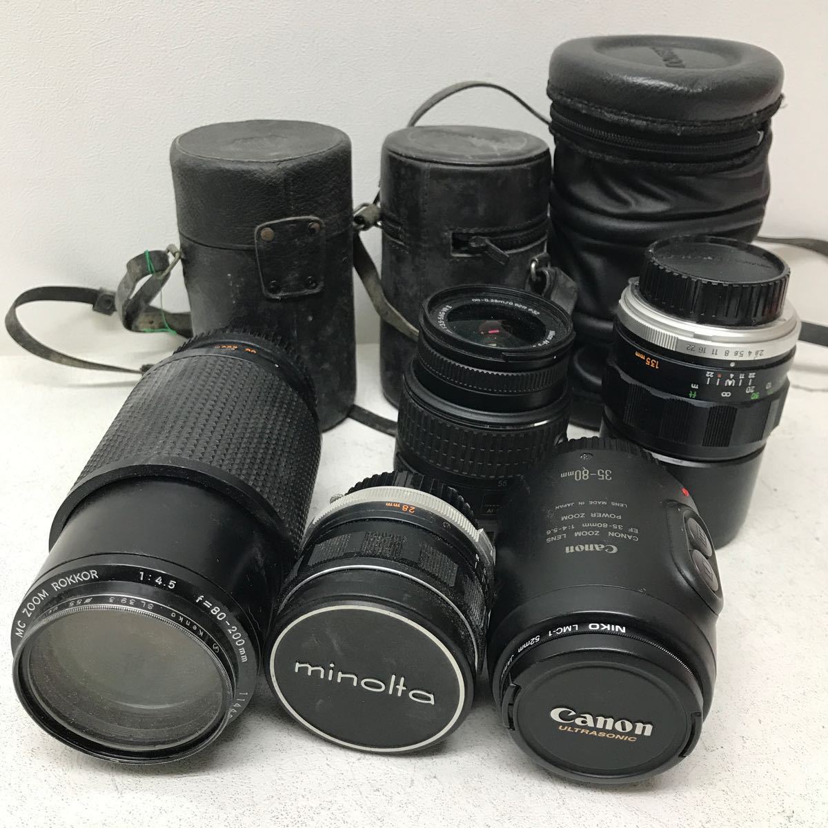 1117B まとめ★カメラレンズ 8点セット レンズ / Canon ZOOM LENS EF / minolta 1144273 1525225 / Nicon AF-S DX VR 他 現状渡し