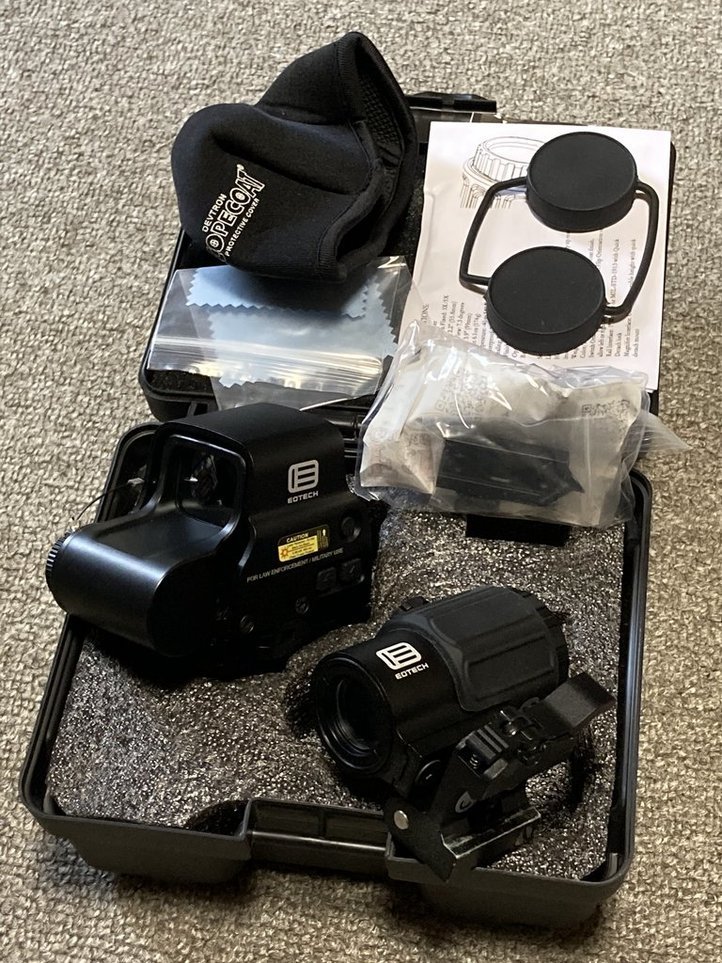 EO EXPS3 with G43 タイプセット レプリカ ドットサイト ダットサイト Magnifire マウントスペーサー付 3倍ブースタースコープ 刻印入り