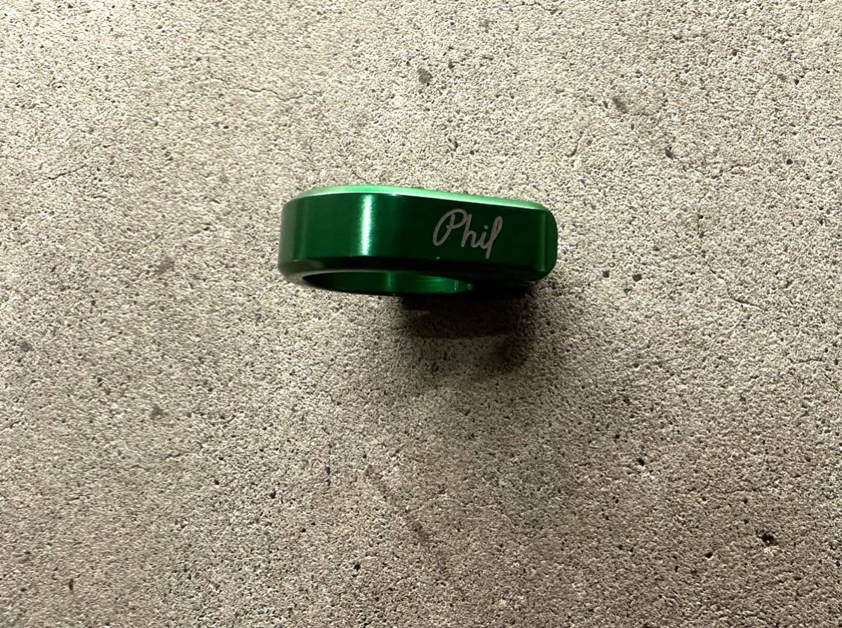 31.8 Philwood フィルウッド phil wood シートポストクランプ カラー グリーン blue lug profile racing thomson トムソン aarn mash sf