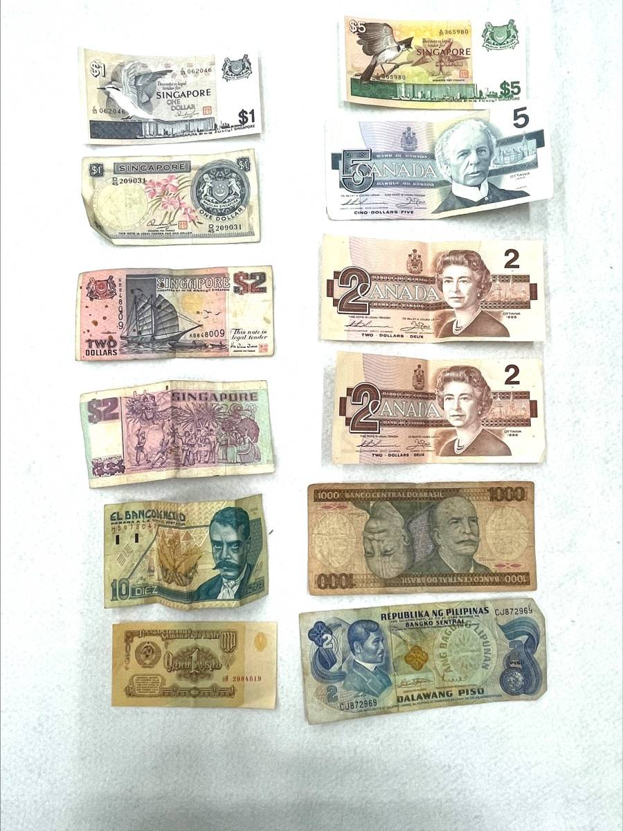 5715A 【外国紙幣/外国貨幣/大量おまとめ】ドル/セント/ウォン/ペソ/アメリカ/フランス/韓国/中国/