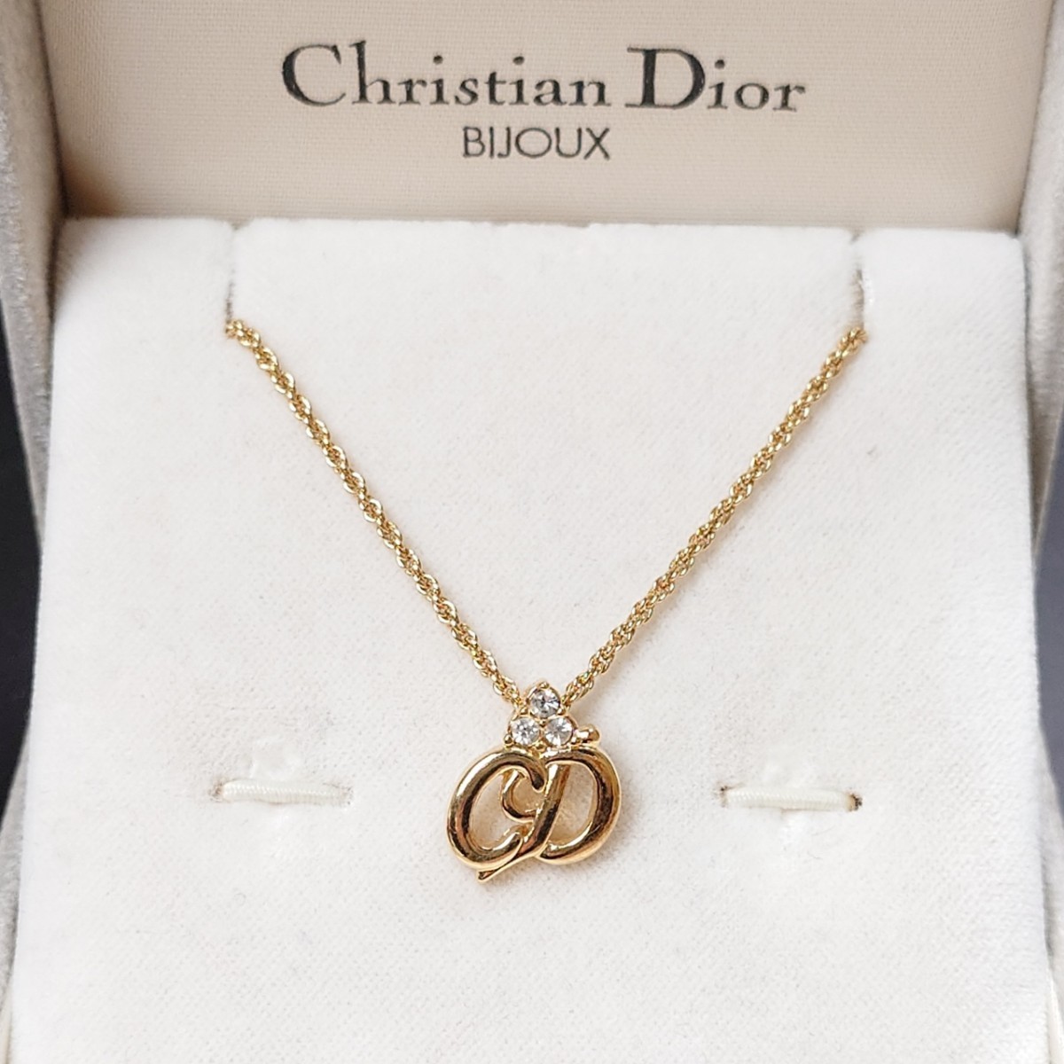 極美品】 Christian Dior ディオール ネックレス CD ロゴ ライン 