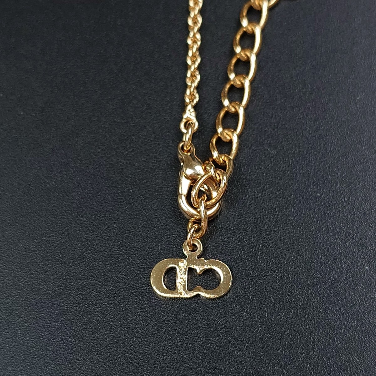 極美品】 Christian Dior ディオール ネックレス CD ロゴ ライン 