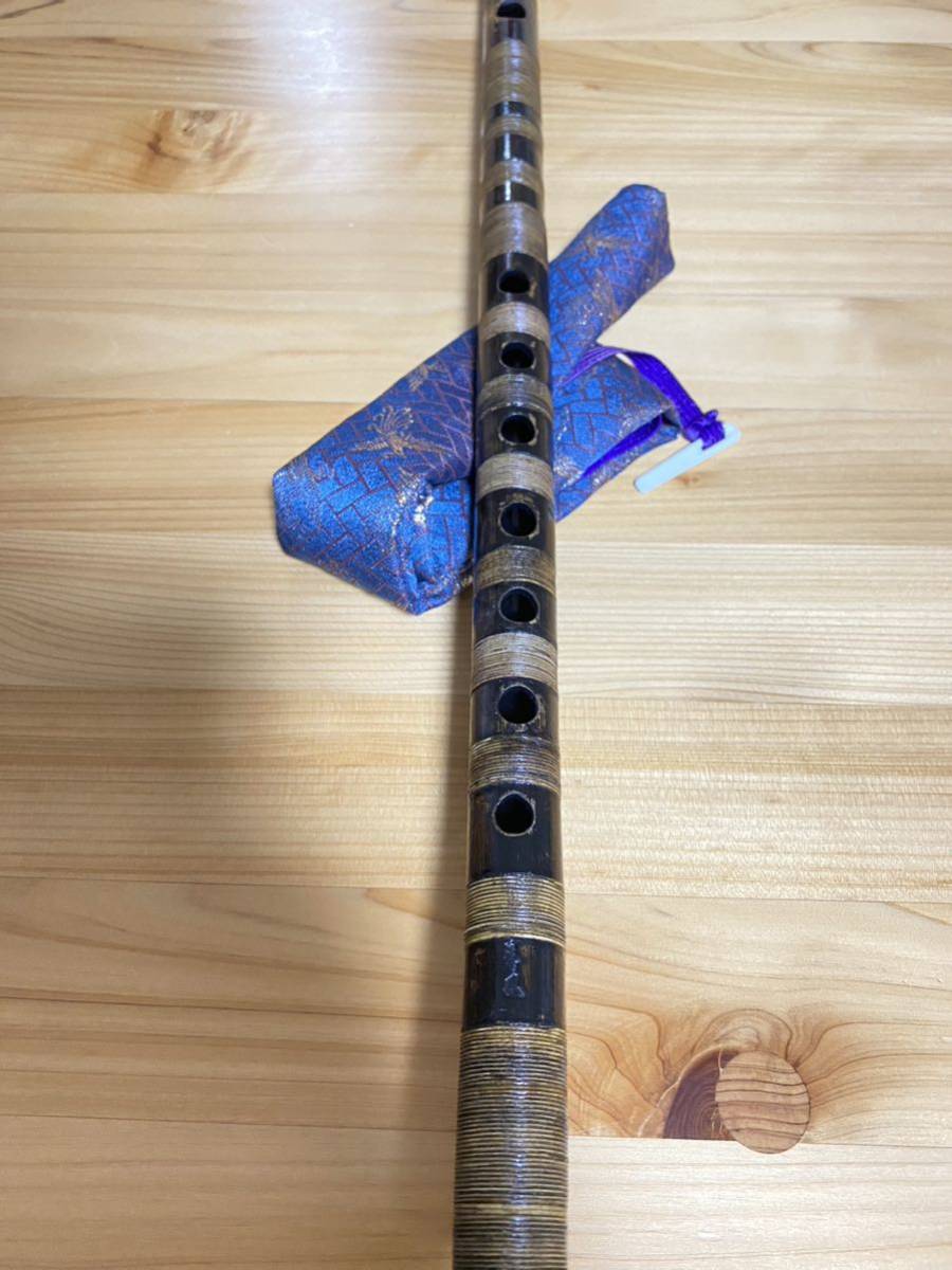 篠笛眞風四本調子煤竹総巻き・古典調・七孔