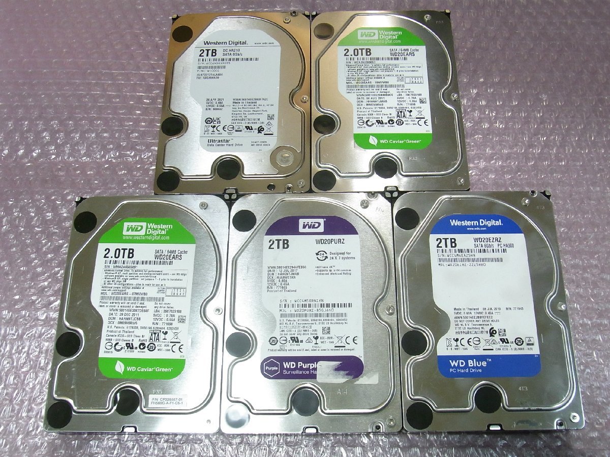 B37410 O-11191 3.5インチ HDD 2TB 5個セット 判定正常