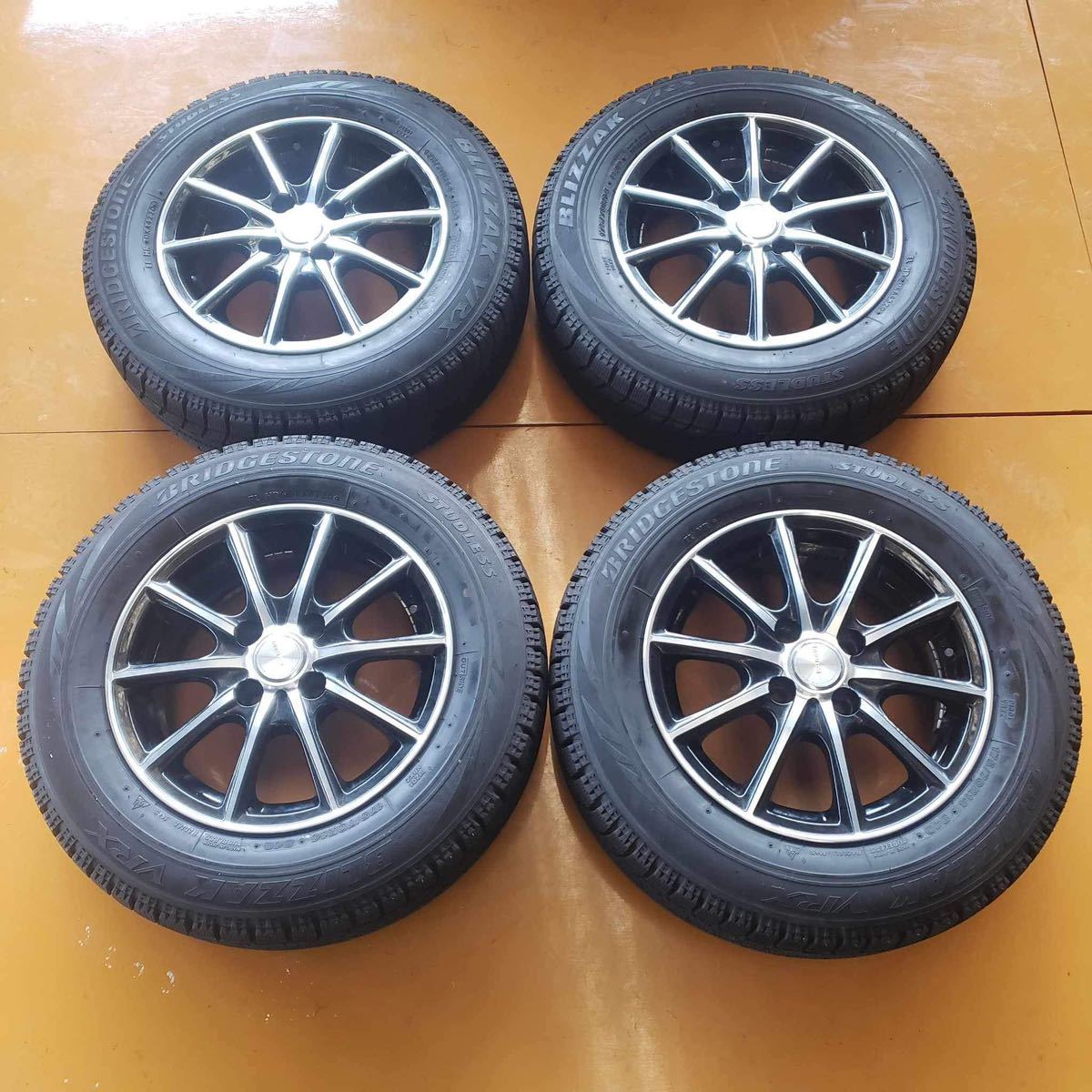 バリ山 ブリヂストン 175/70R14 ４本ホイール付き 6065】☆【送料無料】☆ 175/70R14 4本セット冬タイヤBRIDGESTONE