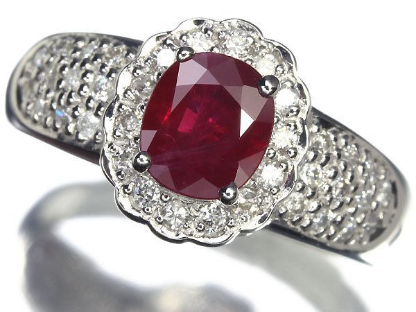 KV10089D【1円～】新品【RK宝石】《Ruby》濃厚カラーの輝き!! 極上天然ルビー 大粒1.00ct!! 極上ダイヤモンド Pt900 高級リング ダイヤ