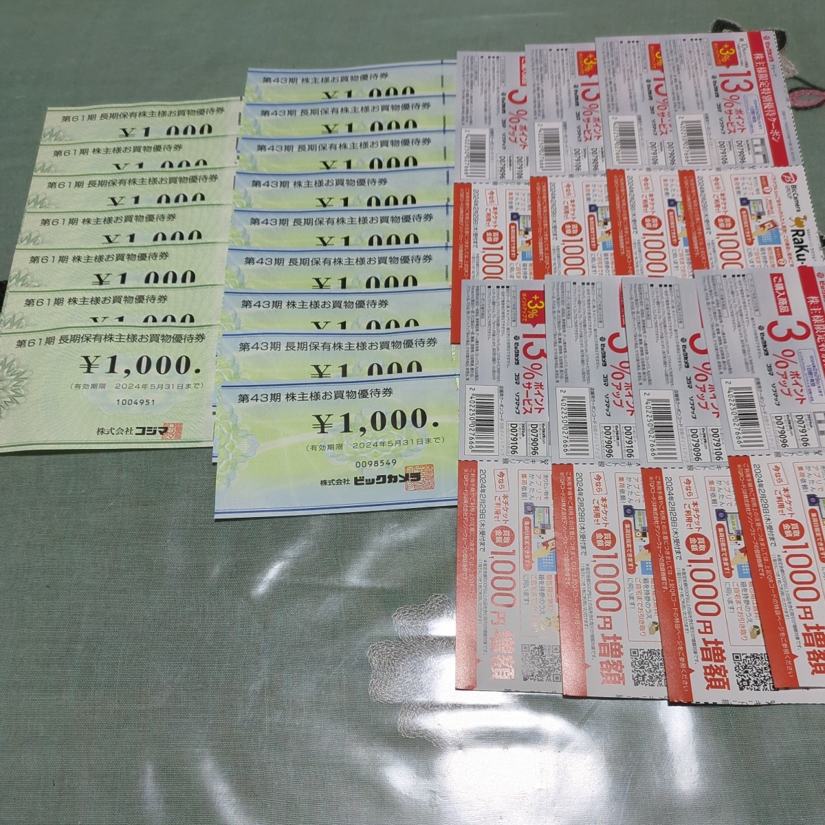 ビックカメラ、コジマ株主優待券