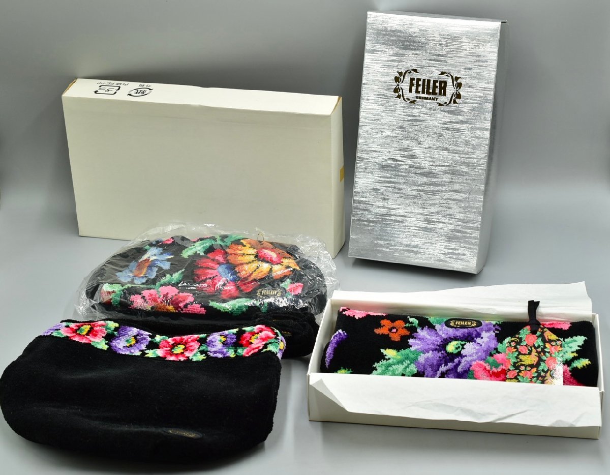 【おまとめ】3点 /内2点未使用　ハンドバッグ　FEILER　フェイラー　シュニョール織り　バッグ　舗用)