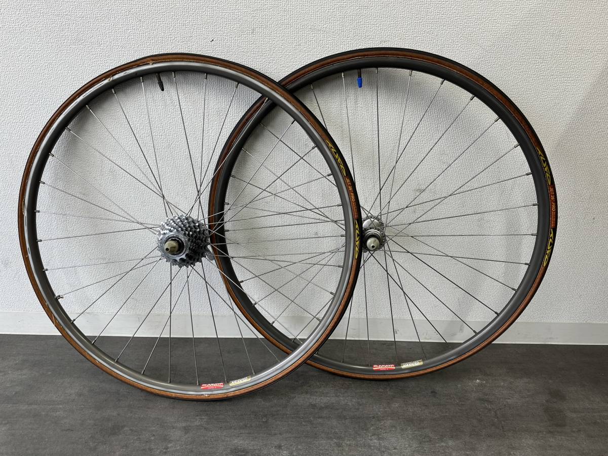 ■SHIMANO 105 ハブ　ARAYA AERO4 リム　ホイール・スプロケットセット■32H■チューブラー650C■