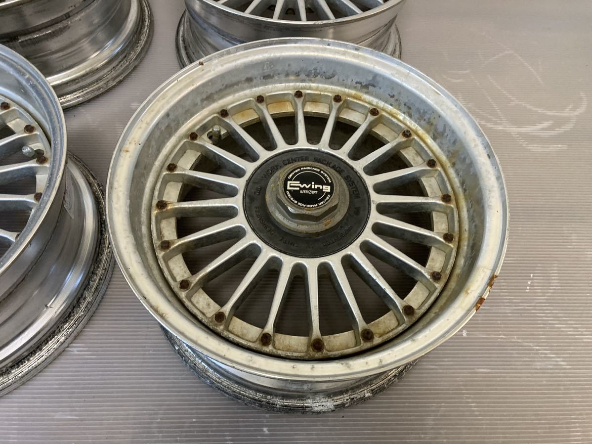 WORK Ewing 15インチ 15x7.0JJ +10 114.3/4H 中古4本 当時物 ワーク