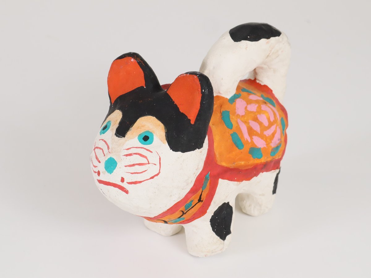 美品‼︎ ガラスケース入り コマ犬とだるま張子 郷土玩具 民藝