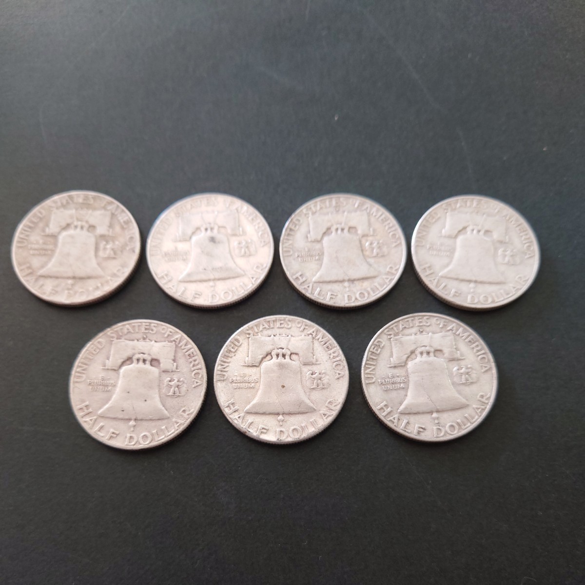 ◇アメリカ◇フランクリン◇ハーフダラー銀貨◇50セント◇7枚◇ 【公式