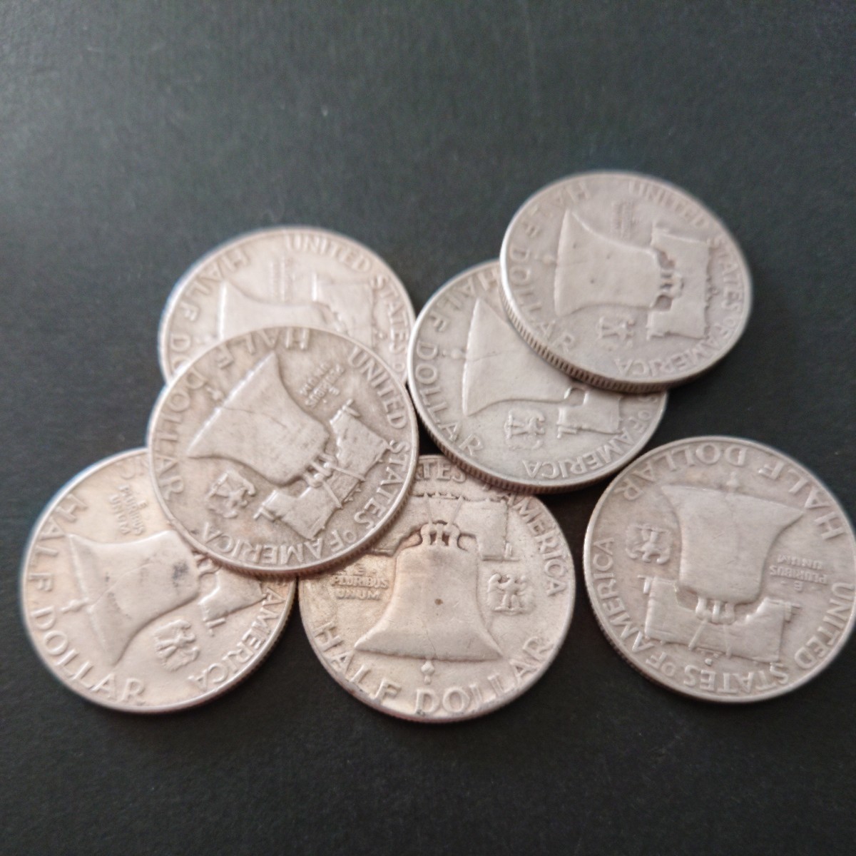 ◇アメリカ◇フランクリン◇ハーフダラー銀貨◇50セント◇7枚◇ 【公式