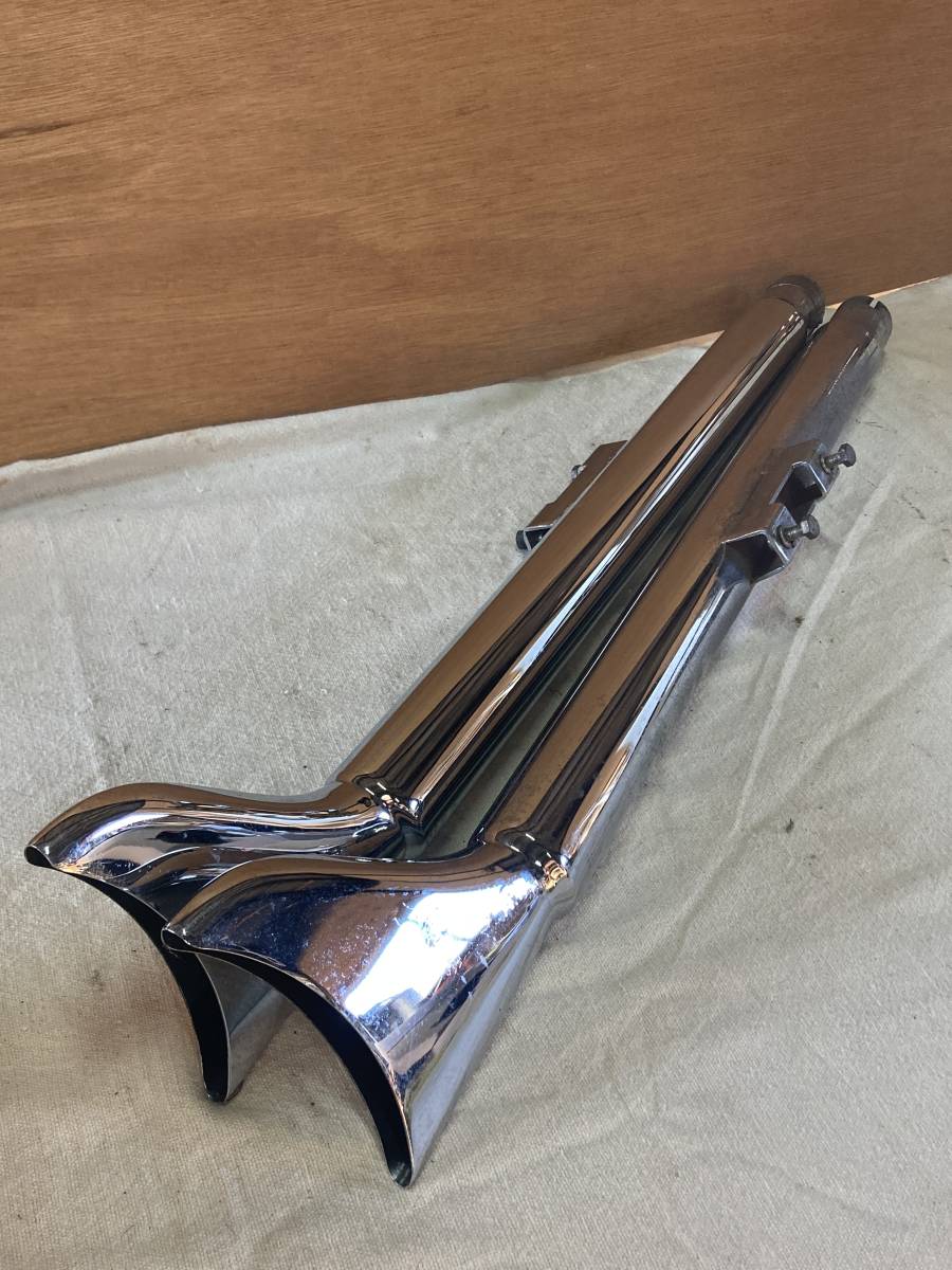 フィッシュテールマフラー　ハーレー　検ビンテージ　ツアラー　ソフテイル　ショベル　ロードキング　アメリカン　