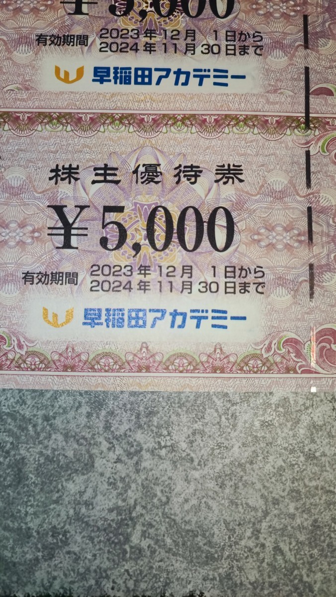 早稲田アカデミー株主優待券（5千円×4枚=2万円分 早稲田