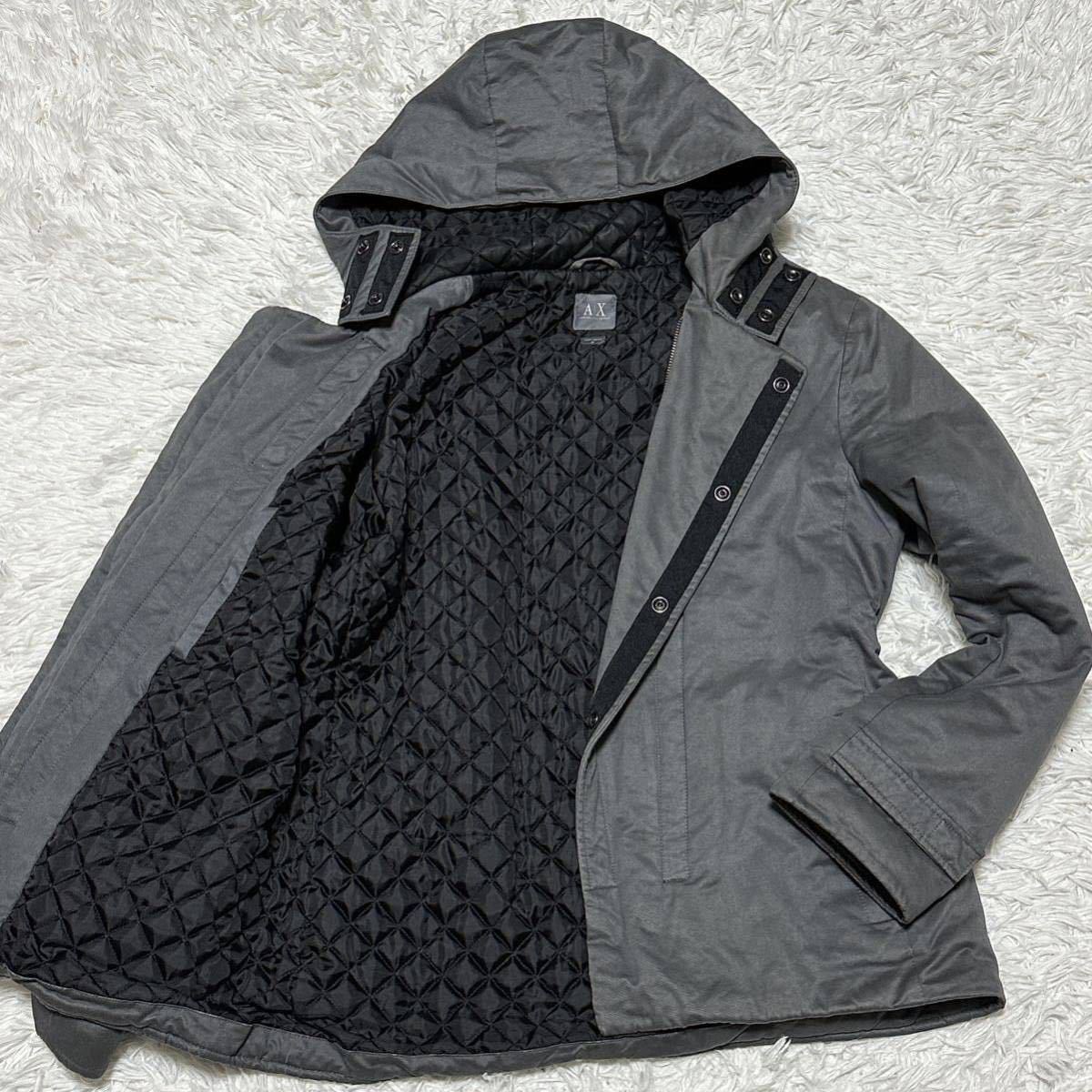 ARMANI EXCHANGE ジャケット コート ダブル キルティング フード付き