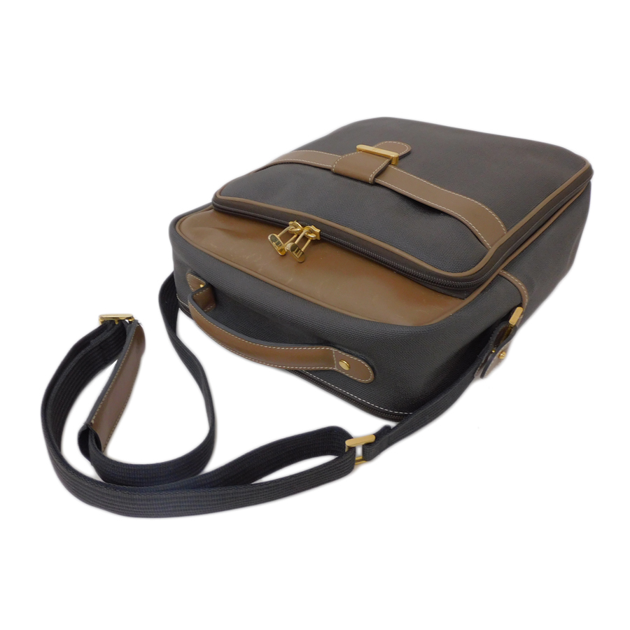 1円 □ 美品 ダンヒル 2wayバッグ PVC×レザー グレー系×ブラウン系