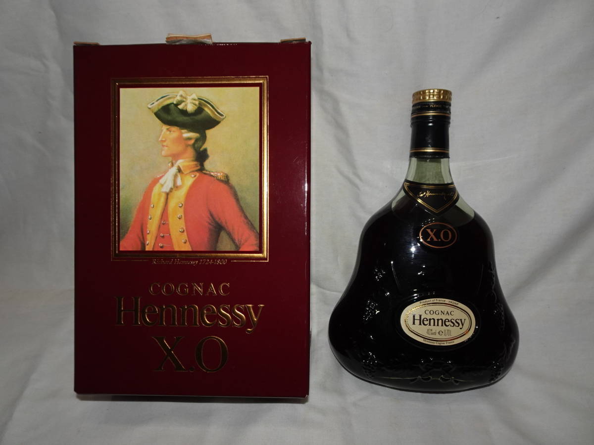 金キャップ XO ヘネシー Hennessy 700ml 古酒 クリアボトル X.O 