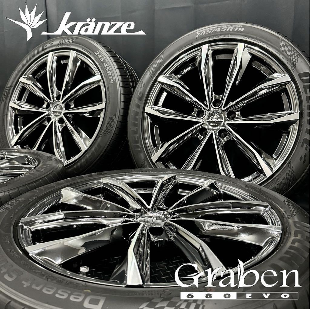 美品☆weds クレンツェ グラベン680EVO&245/45R19 夏タイヤ 4本 231204 