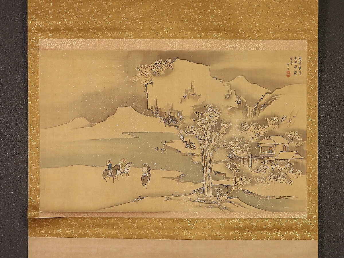 安い】 【模写】【伝来】sh6055〈福田太華〉大幅 草廬三顧図 肥後土佐派の